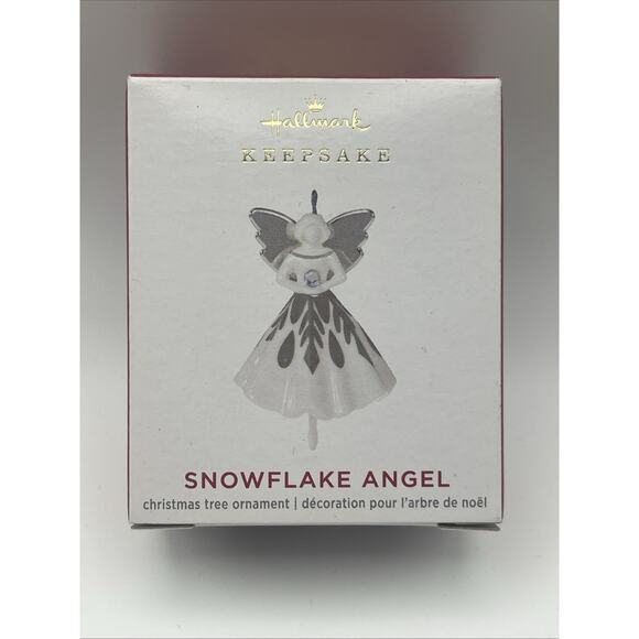 Hallmark Miniature Ornament 2021 Snowflake Angel Porcelain - Picture 1 of 6